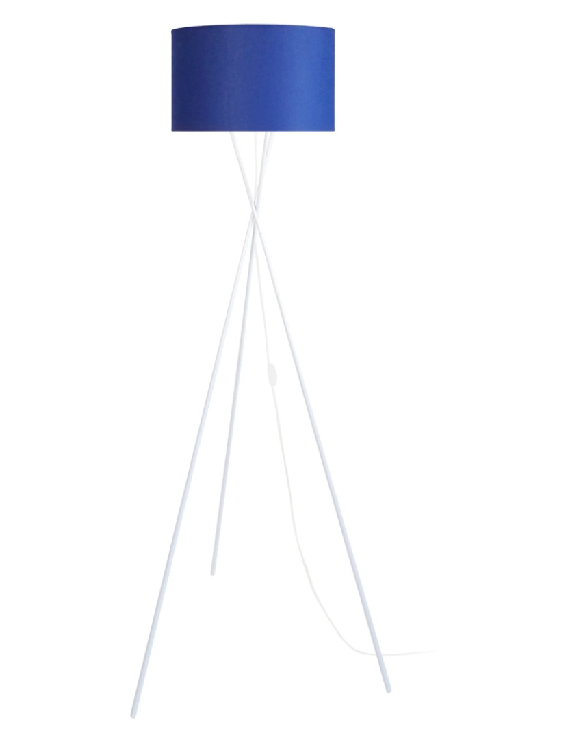 Tosel - MIDGARD - Candeeiro pé alto redondo metal branco e azul