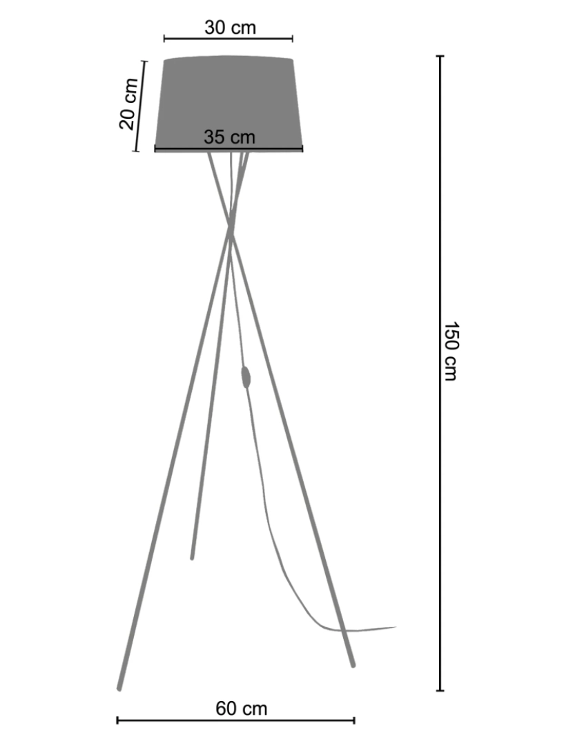 imagem de MIDGARD - Candeeiro pé alto redondo metal preto e branco2