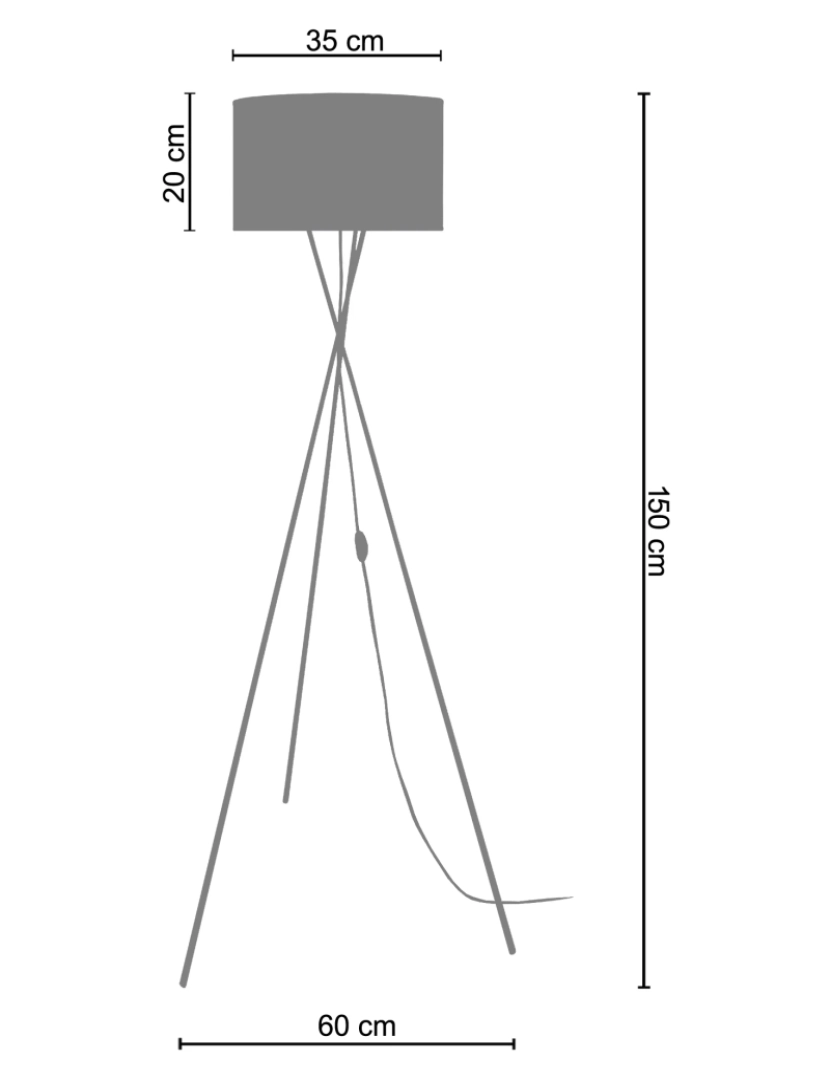 imagem de MIDGARD - Candeeiro pé alto redondo metal preto e branco3