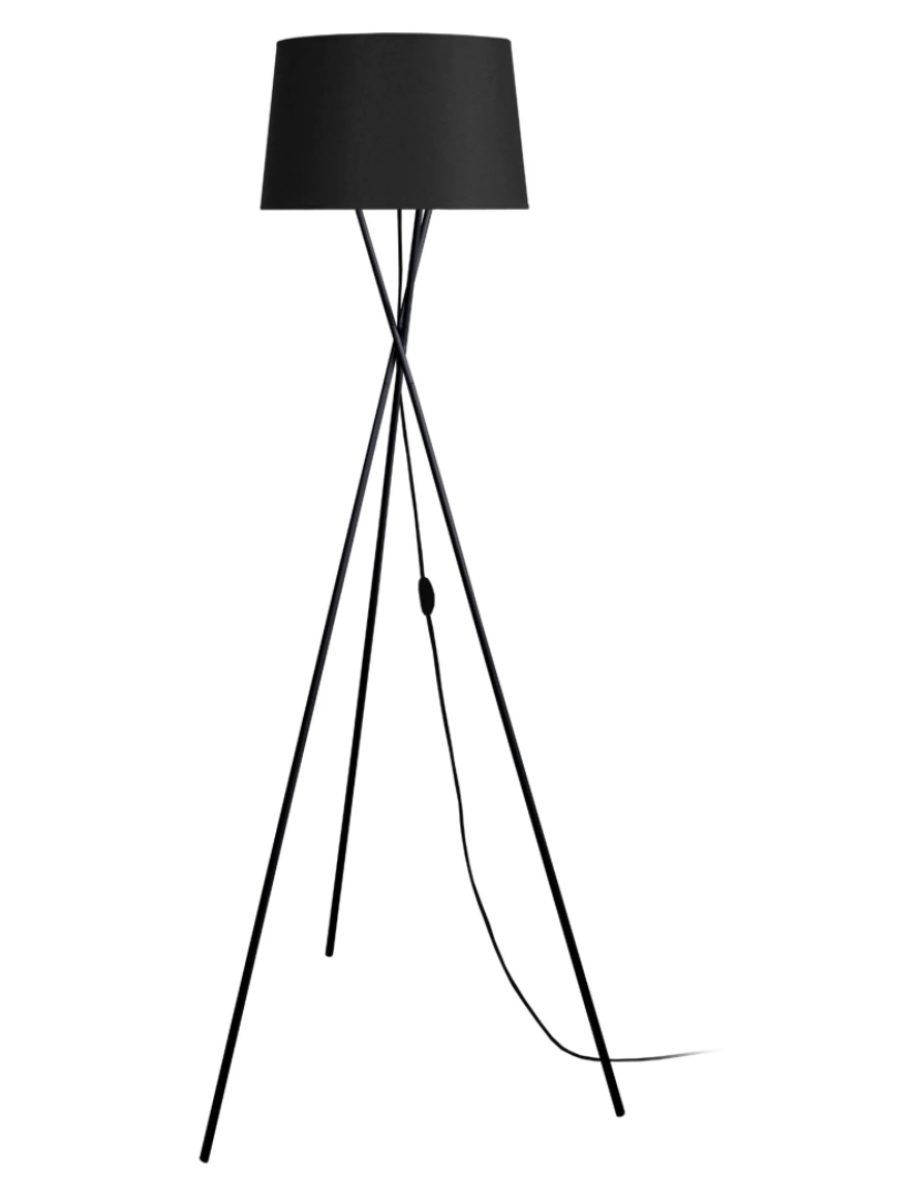 imagem de MIDGARD - Candeeiro pé alto redondo metal preto1