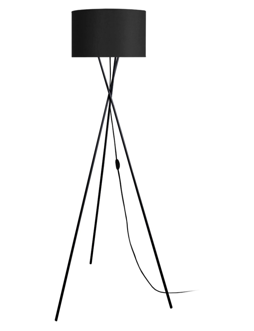 imagem de MIDGARD - Candeeiro pé alto redondo metal preto1