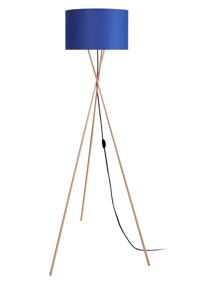 imagem de MIDGARD - Candeeiro pé alto redondo metal cobre e azul1