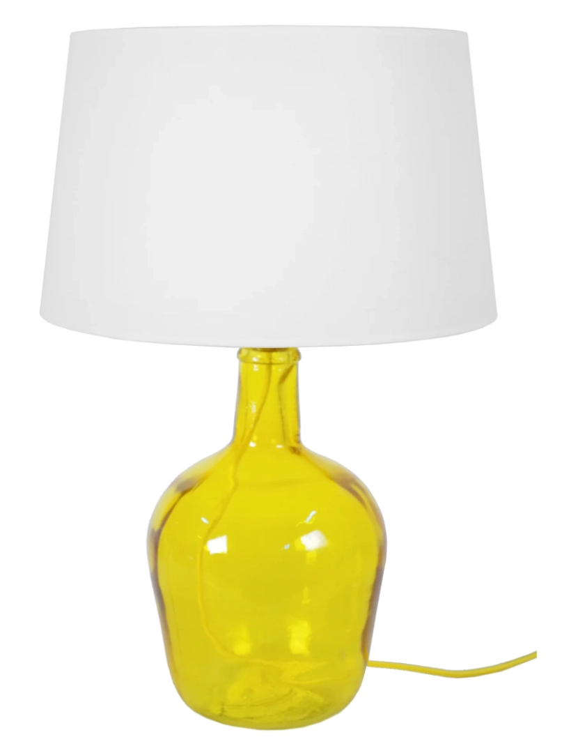 Tosel - BORDEAUX - Candeeiro de Mesa redondo vidro amarelo e branco