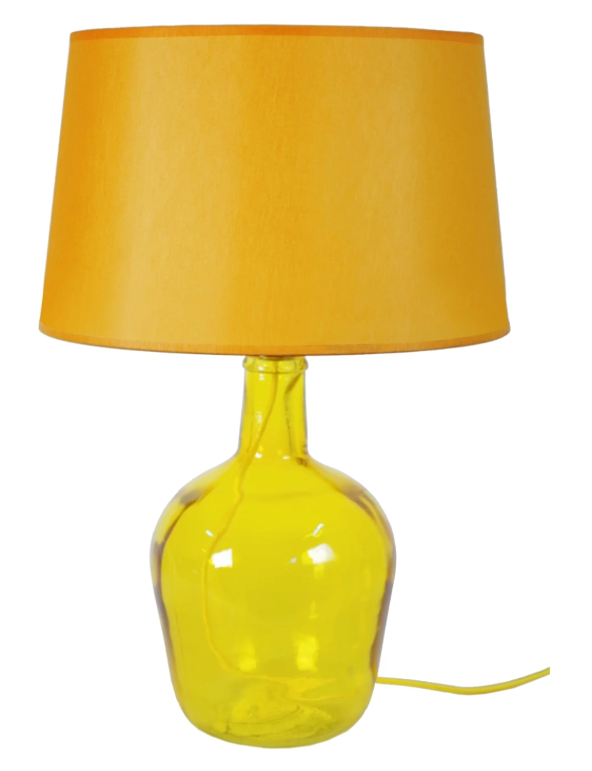 Tosel - BORDEAUX - Candeeiro de Mesa redondo vidro amarelo e laranja
