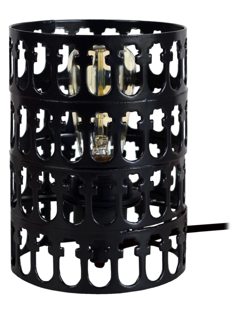 imagem de KATHEDRAL - Candeeiro mesa de cabeceira redondo metal preto1