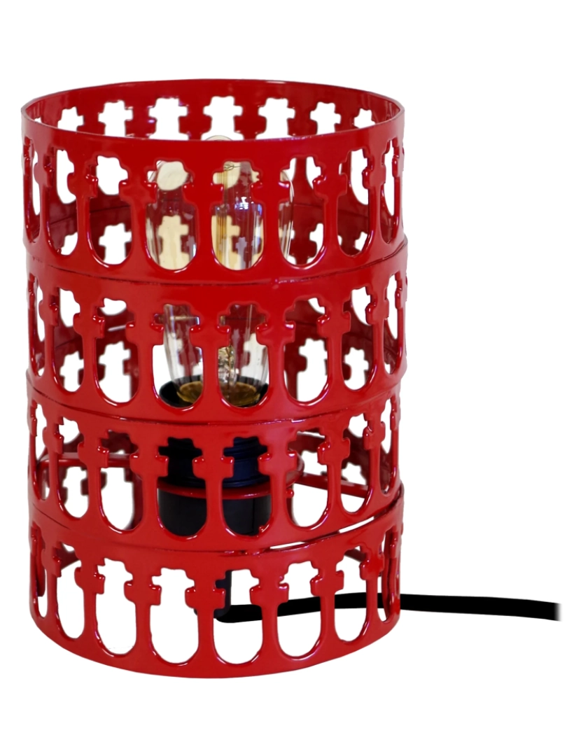 Tosel - KATHEDRAL - Candeeiro mesa de cabeceira redondo metal vermelho
