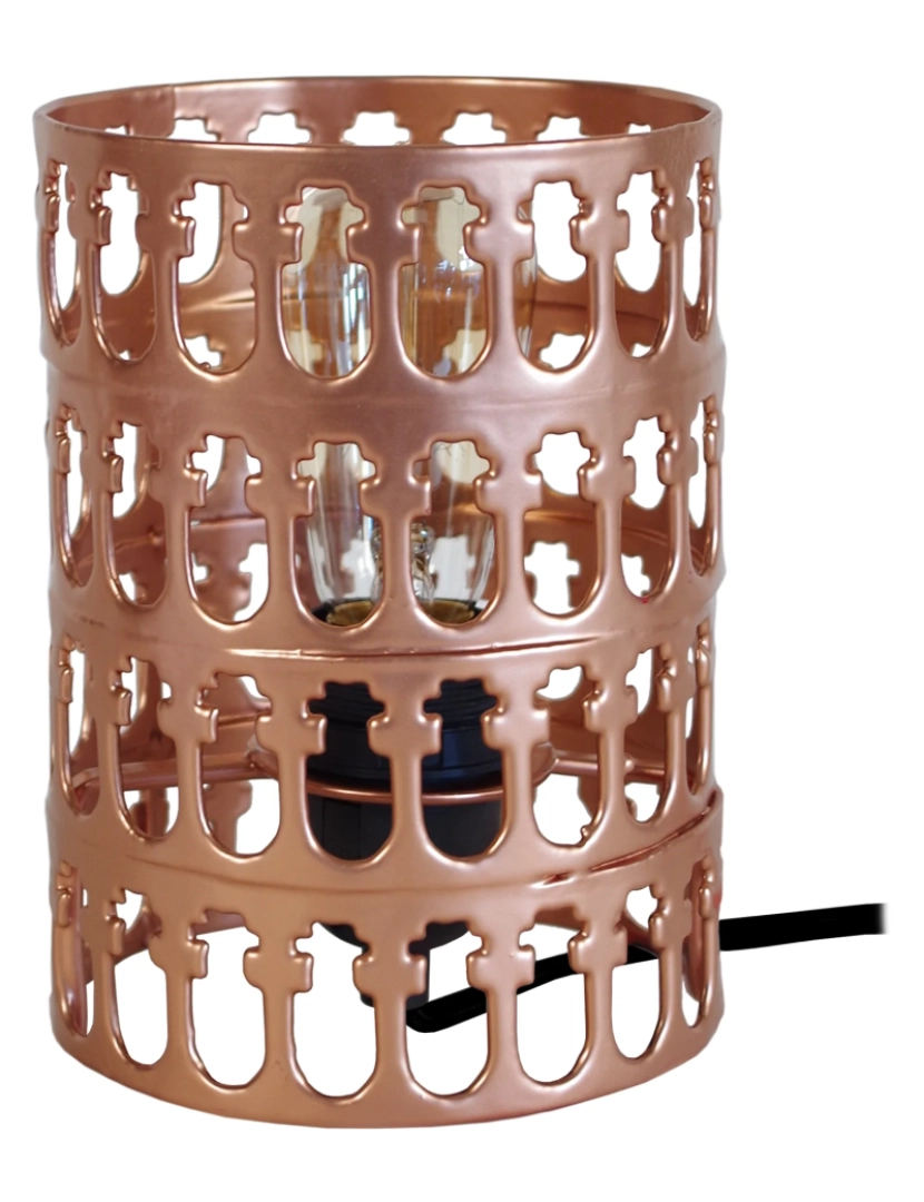 imagem de KATHEDRAL - Candeeiro mesa de cabeceira redondo metal cobre1