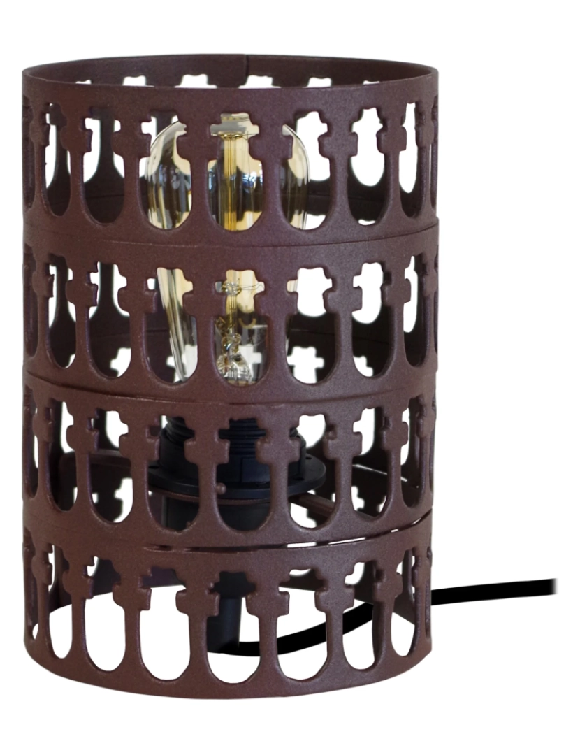 Tosel - KATHEDRAL - Candeeiro mesa de cabeceira redondo metal castanho