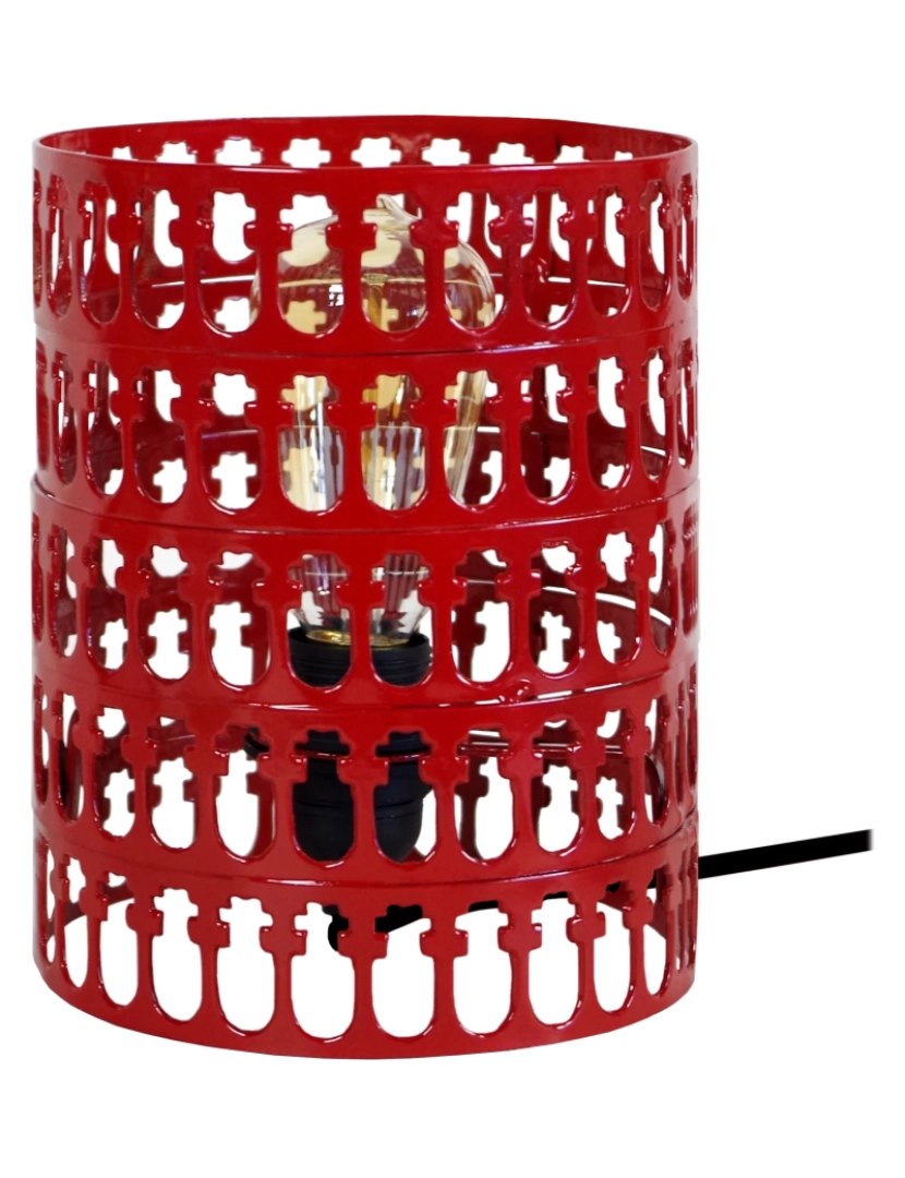 imagem de KATHEDRAL - Candeeiro mesa de cabeceira redondo metal vermelho1