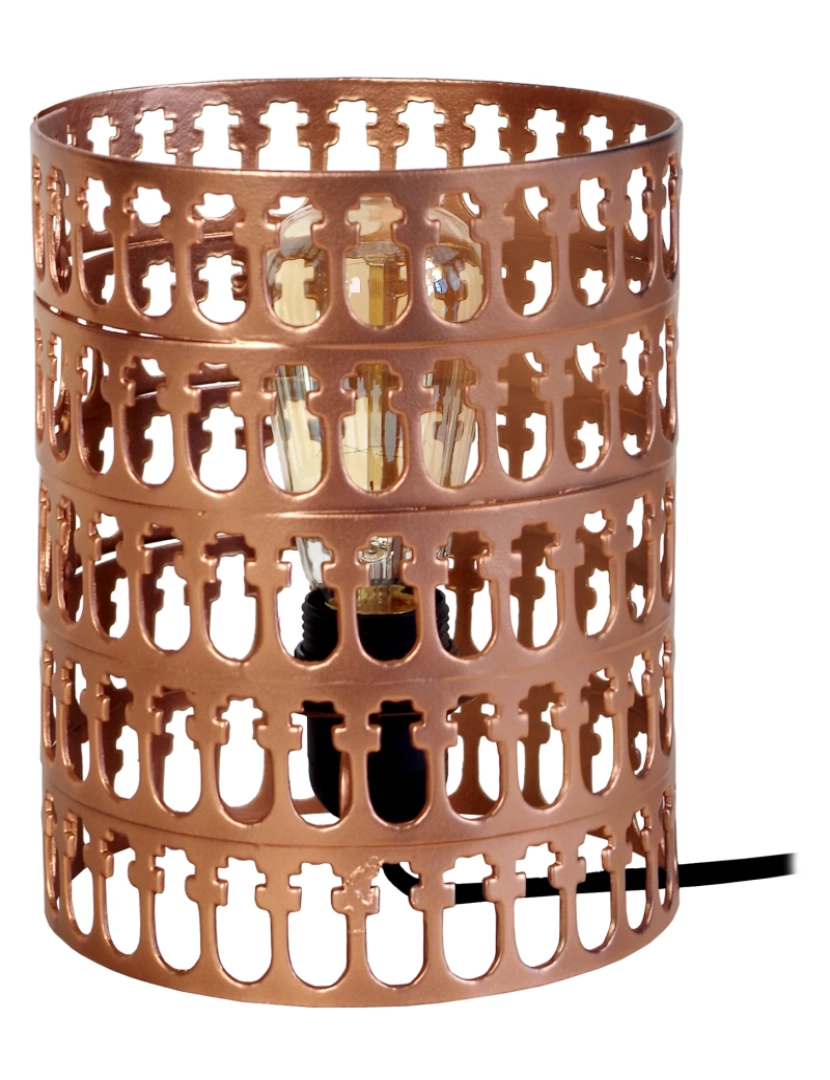 Tosel - KATHEDRAL - Candeeiro mesa de cabeceira redondo metal cobre