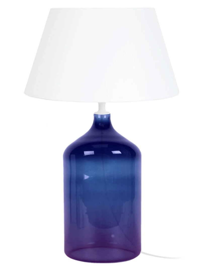 Tosel - REFLEXION - Candeeiro mesa de cabeceira redondo vidro violeta e branco
