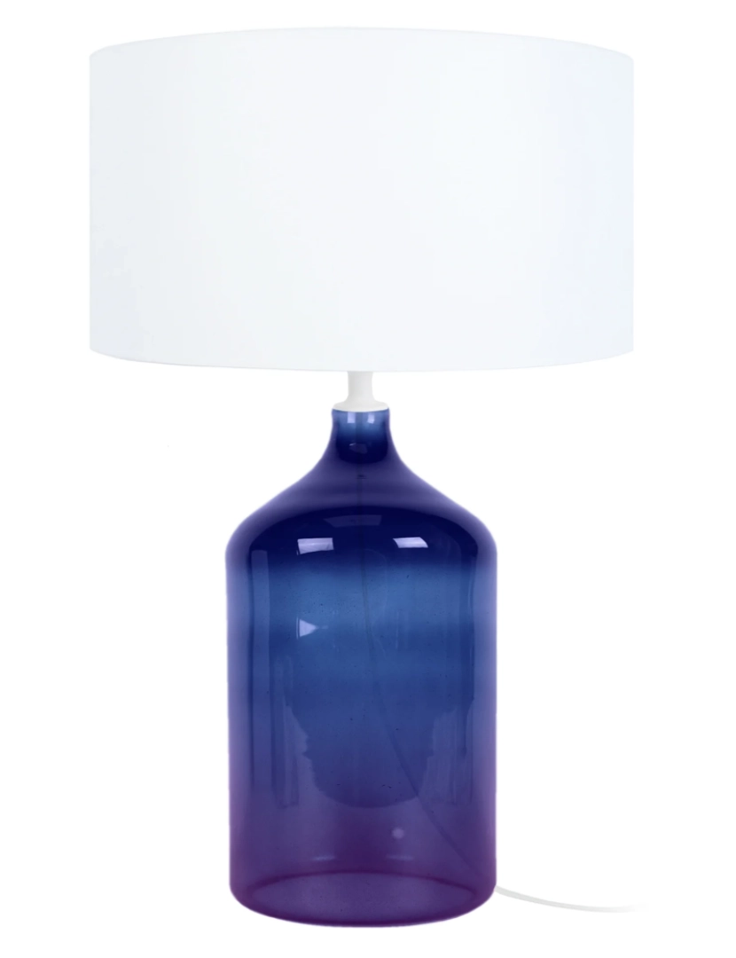 Tosel - REFLEXION - Candeeiro mesa de cabeceira redondo vidro violeta e branco