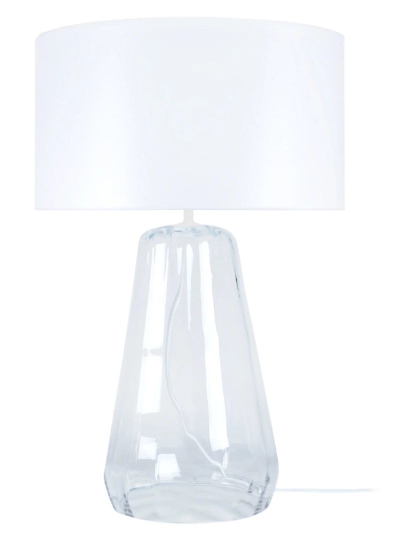 Tosel - REFLECTIT - Candeeiro mesa de cabeceira redondo vidro claro e branco