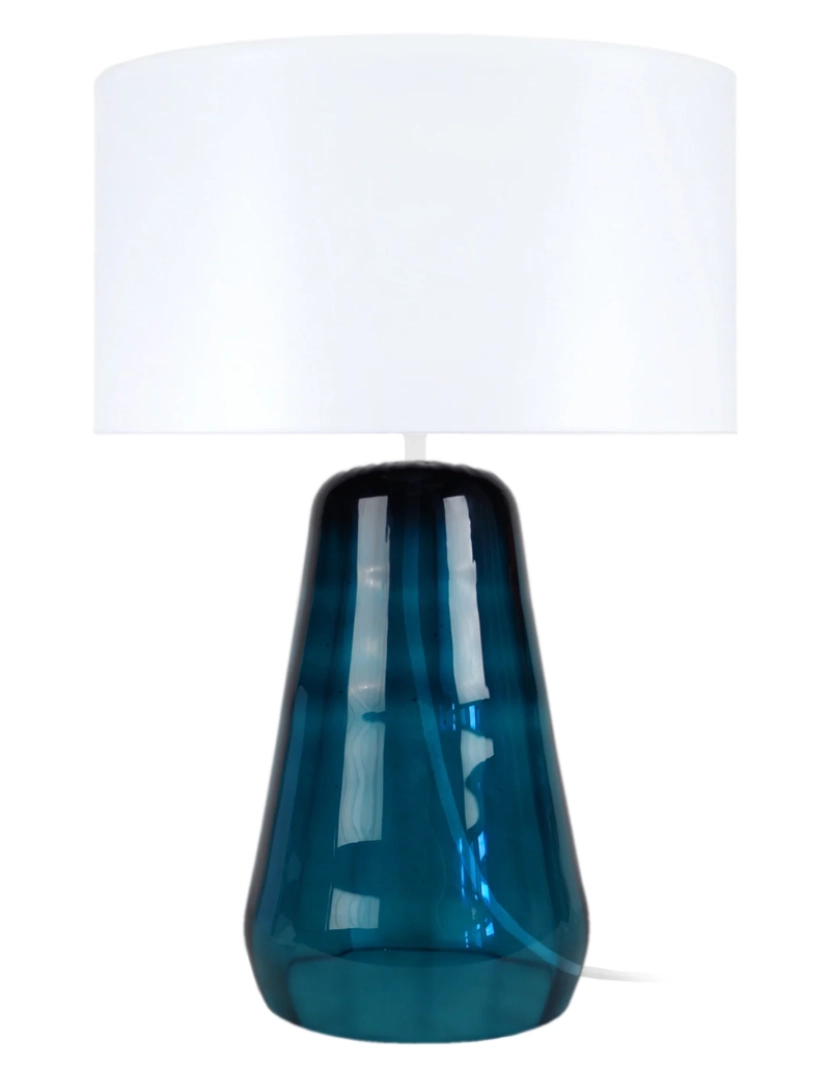 Tosel - REFLECTIT - Candeeiro mesa de cabeceira redondo vidro óleo e branco