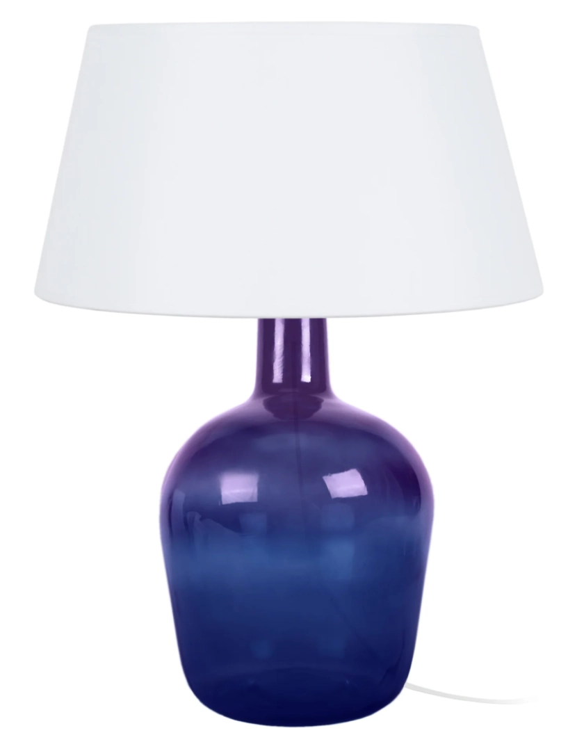 Tosel - BORDEAUX - Candeeiro mesa de cabeceira redondo vidro violeta e branco