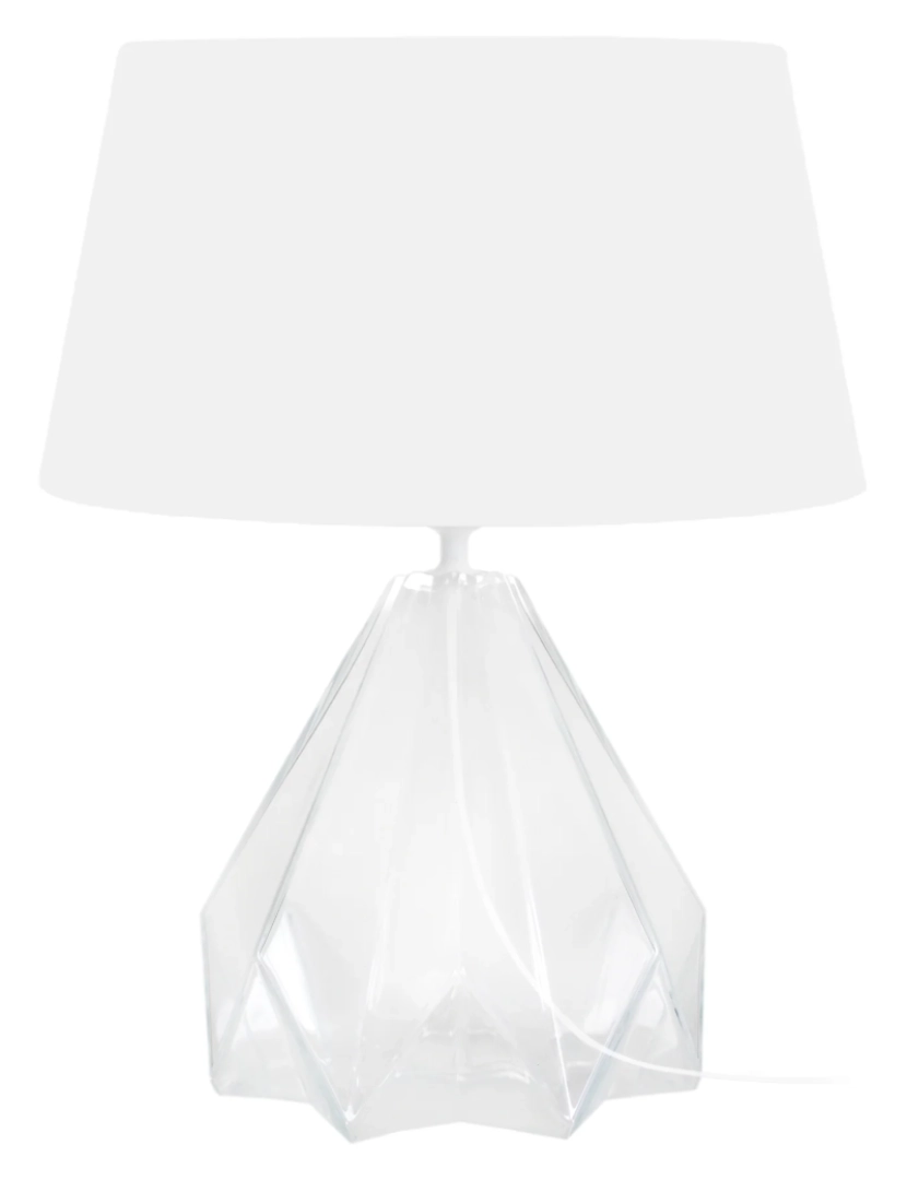 Tosel - HELSINKI - Candeeiro de Mesa redondo vidro claro e branco