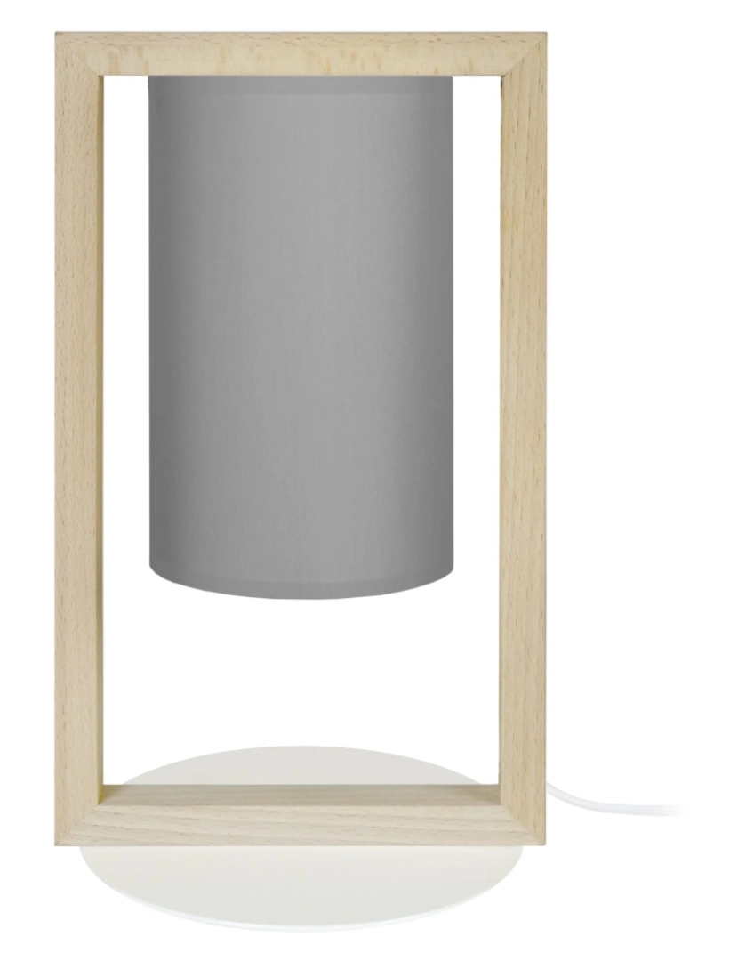 imagem de La DÉFENSE - Candeeiro mesa de cabeceira redondo madeira natural e cinza1