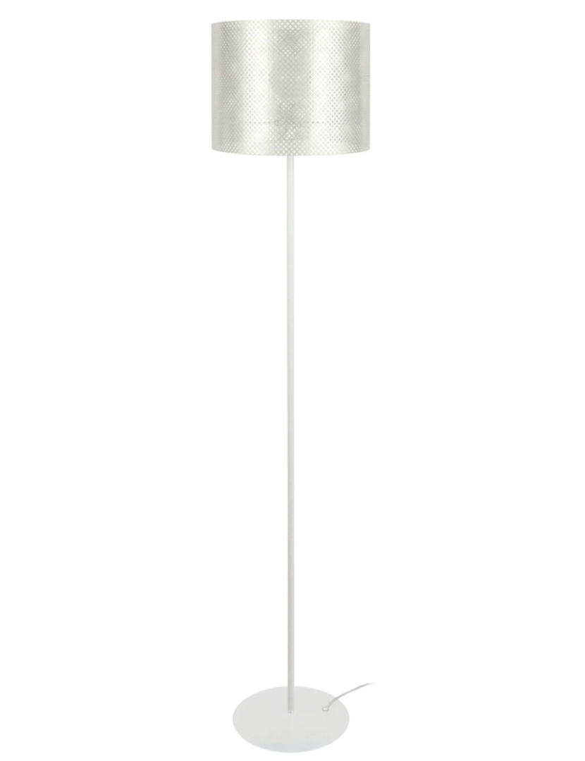 imagem de CYLINDRE LACY - Candeeiro pé alto redondo metal marfim branco1
