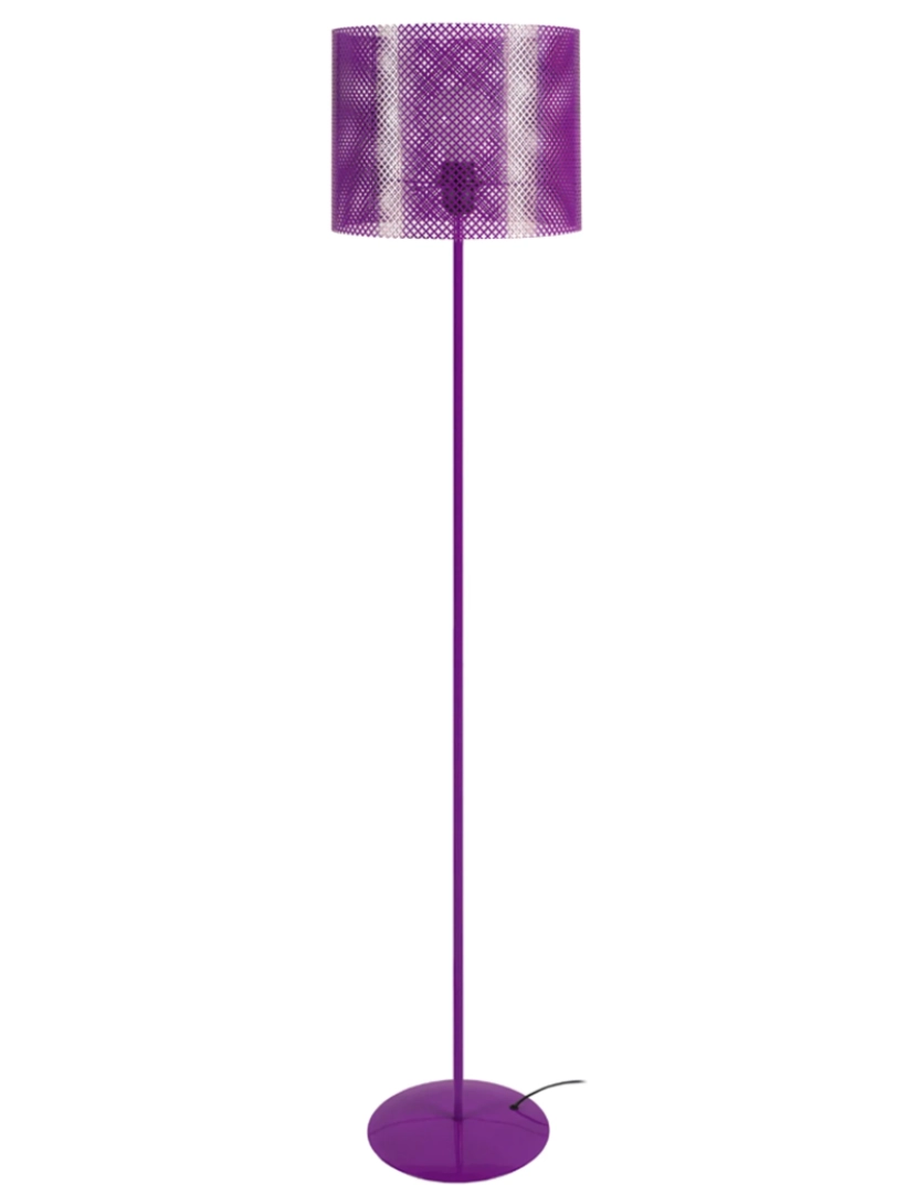 Tosel - CYLINDRE LACY - Candeeiro pé alto redondo metal violeta