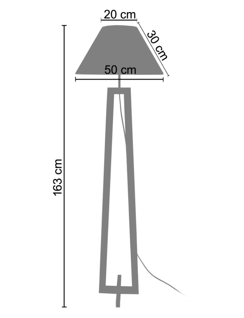 imagem de VILI - Candeeiro pé alto cono madeira natural e cru2