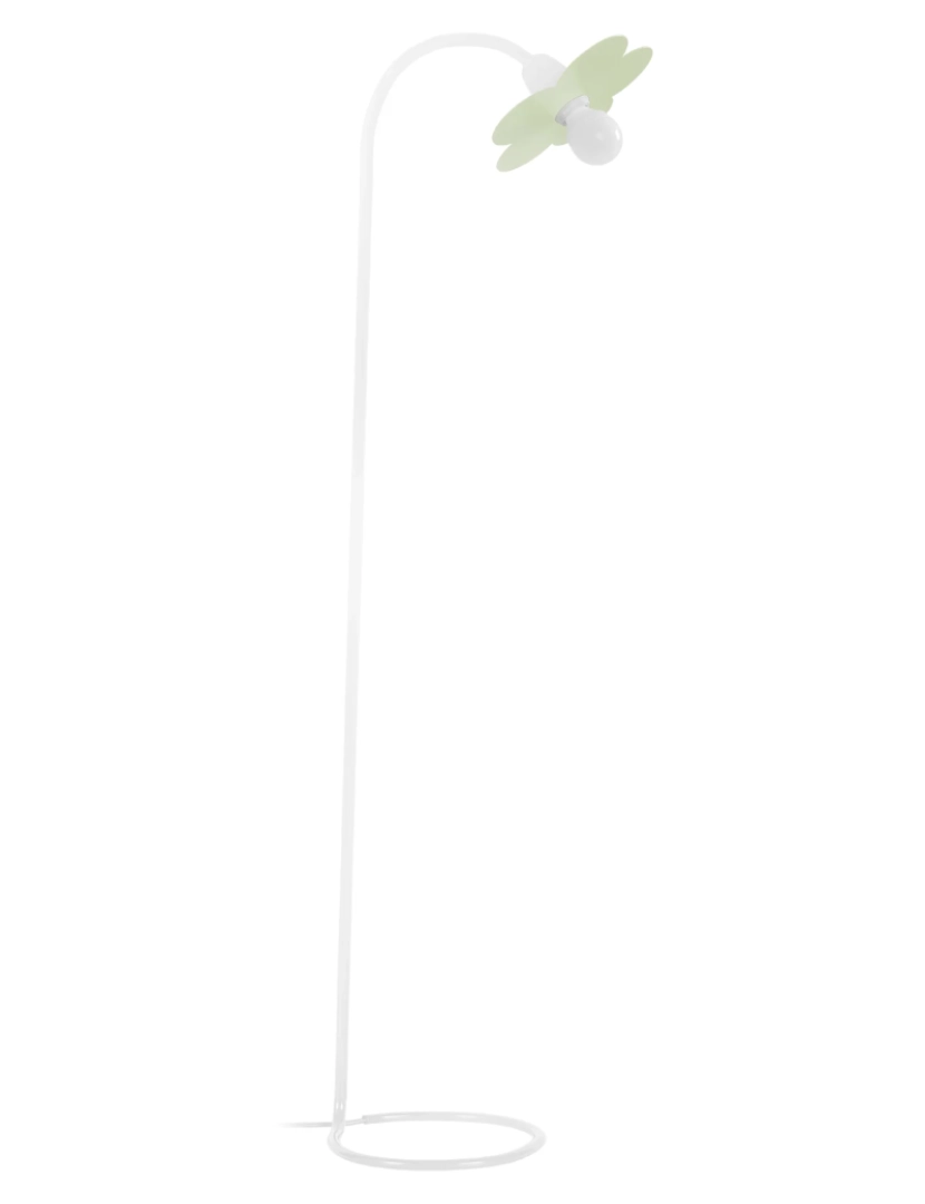 Tosel - PIVOINE - Candeeiro de chão de leitura redondo metal branco e verde