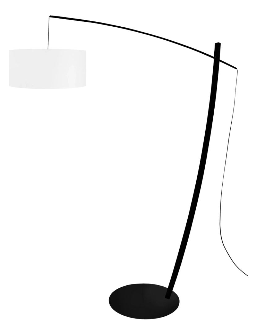 Tosel - CAVALAIRE - Candeeiro pé alto rectangular metal preto e branco