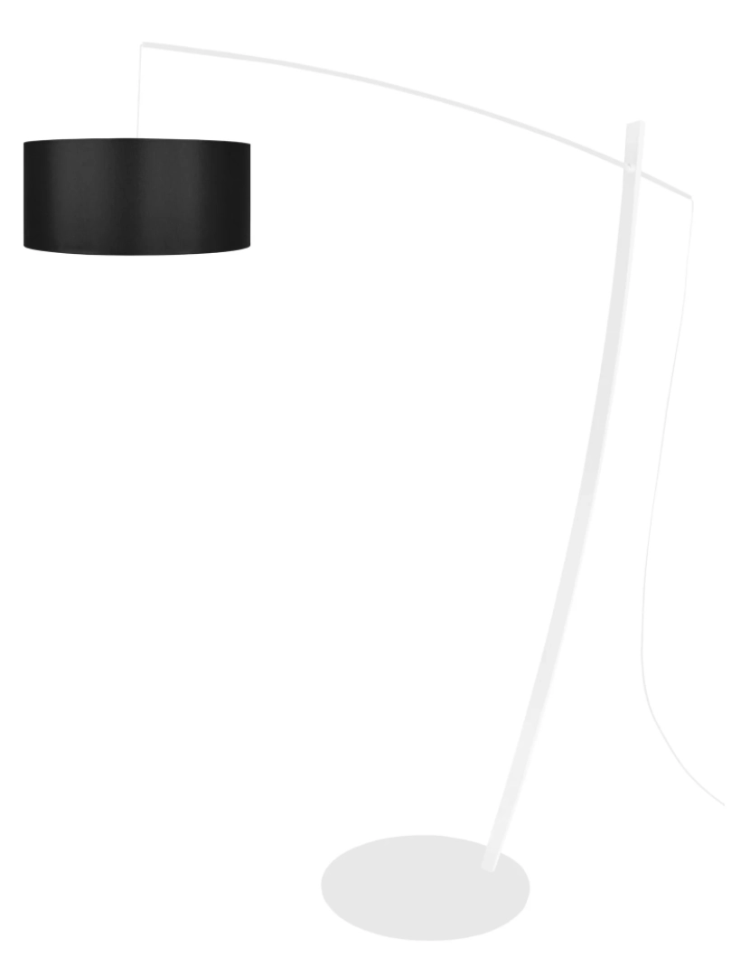 Tosel - CAVALAIRE - Candeeiro pé alto rectangular metal preto e branco