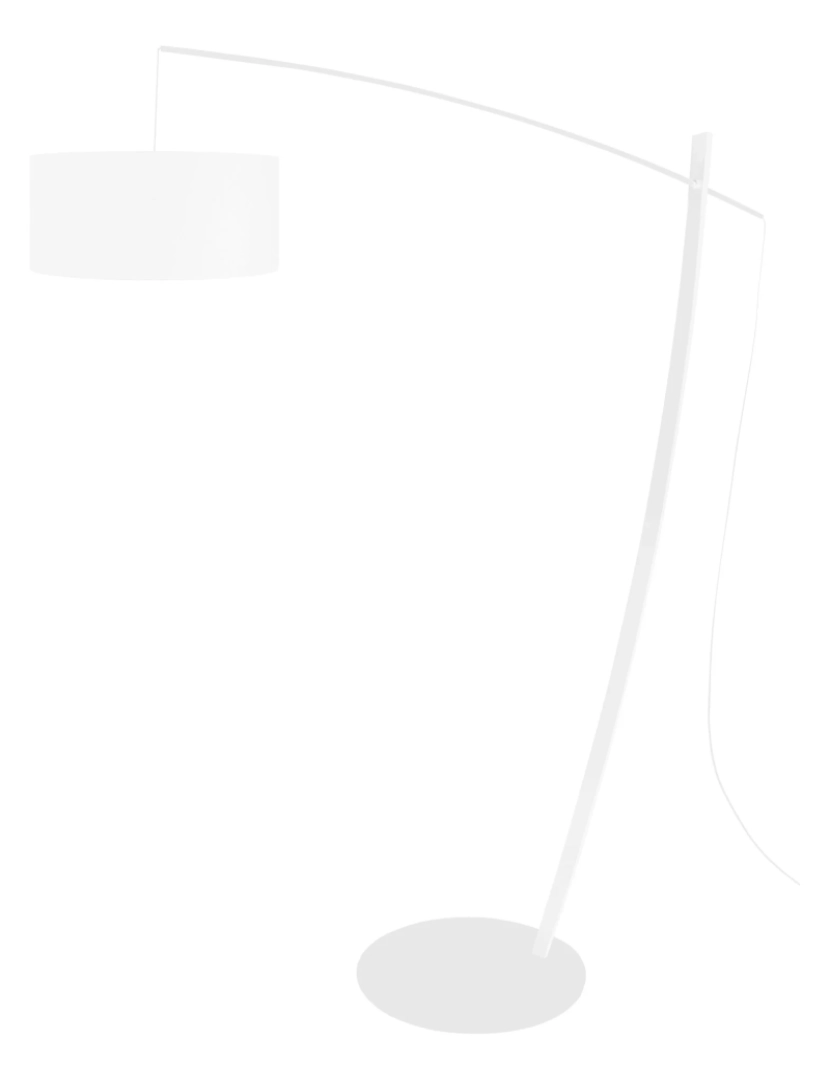 Tosel - CAVALAIRE - Candeeiro pé alto rectangular metal marfim branco
