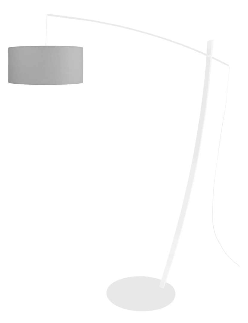 Tosel - CAVALAIRE - Candeeiro pé alto rectangular metal branco e cinza