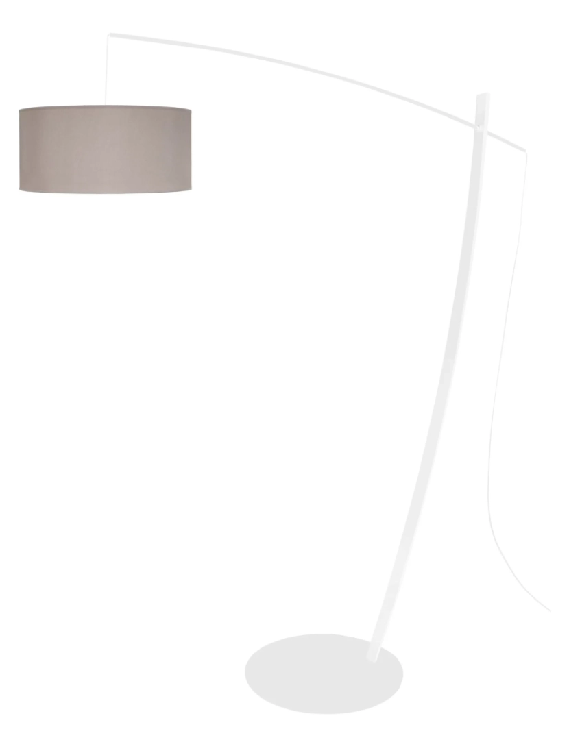 Tosel - CAVALAIRE - Candeeiro pé alto rectangular metal branco e taupe