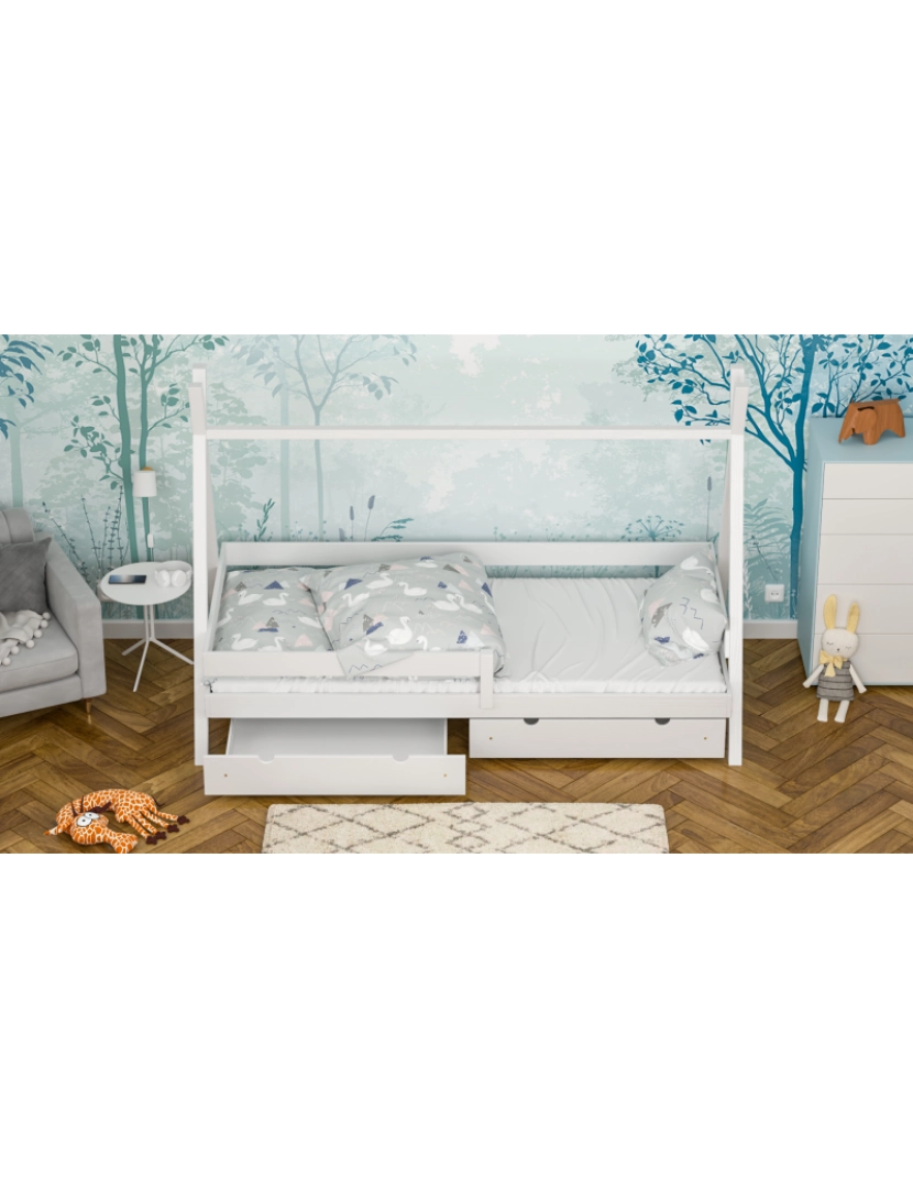 imagem de Single bed for children in White Massif Pin2