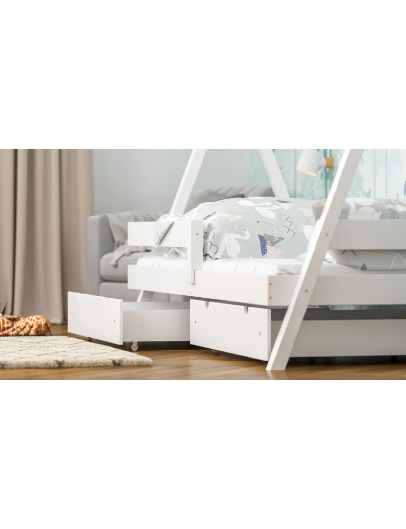 imagem de Single bed for children in White Massif Pin3