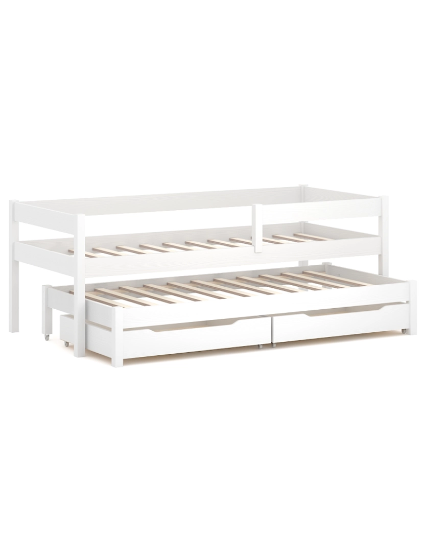 Wnm Group - Single bed in White Massif Pin