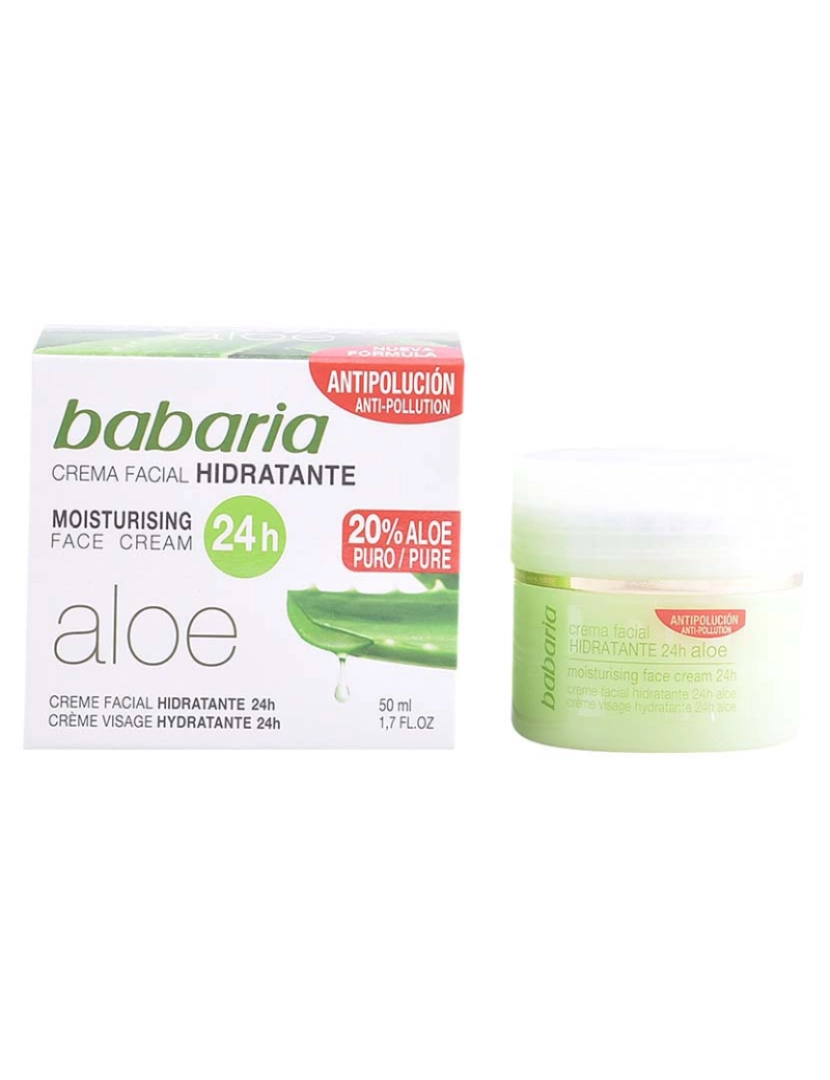 Babaria - Creme Facial Hidratante 24H Aloe Vera 50Ml