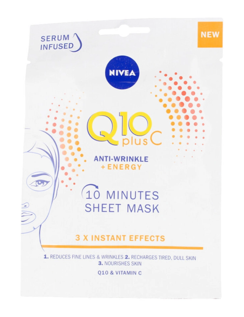 NIVEA - Máscara Facial Q10+ Vitamina C Anti-Rugas+Energizante