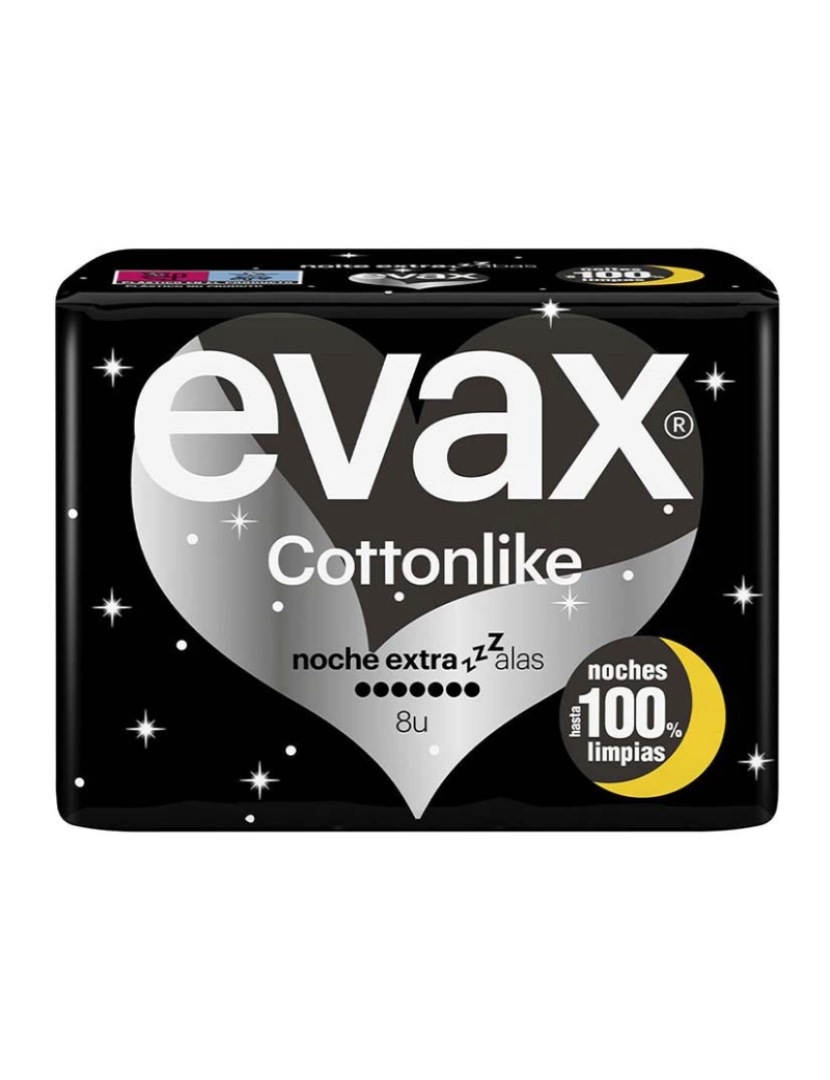 Evax - Cottonlike Pensos Noite Extra Alas 8 U