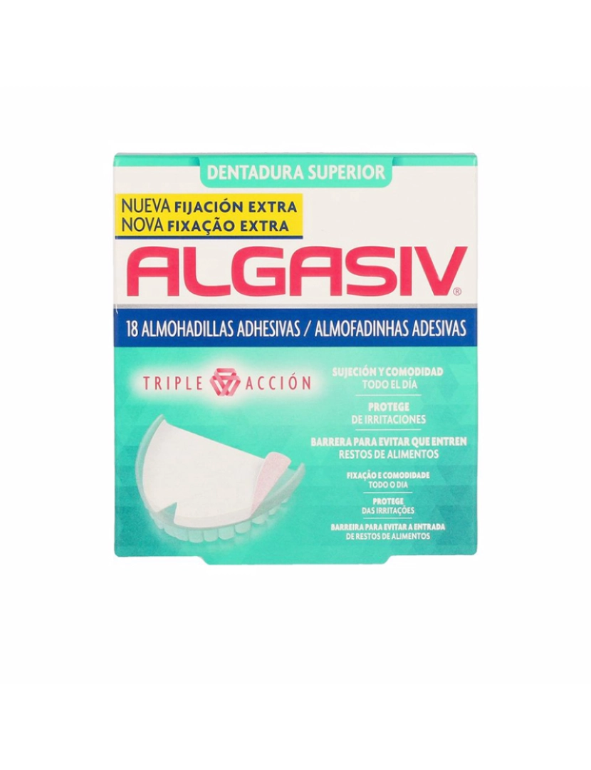 Algasiv - Almofadas Adesivas Dentadura Superior 18 Unidades 