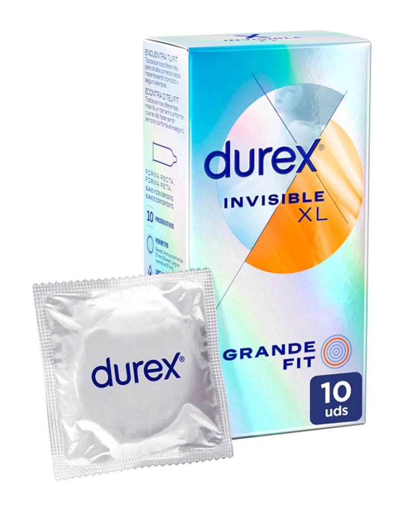 Durex - Preservativos Ultrafinos Invisible Xl 10 Unidades