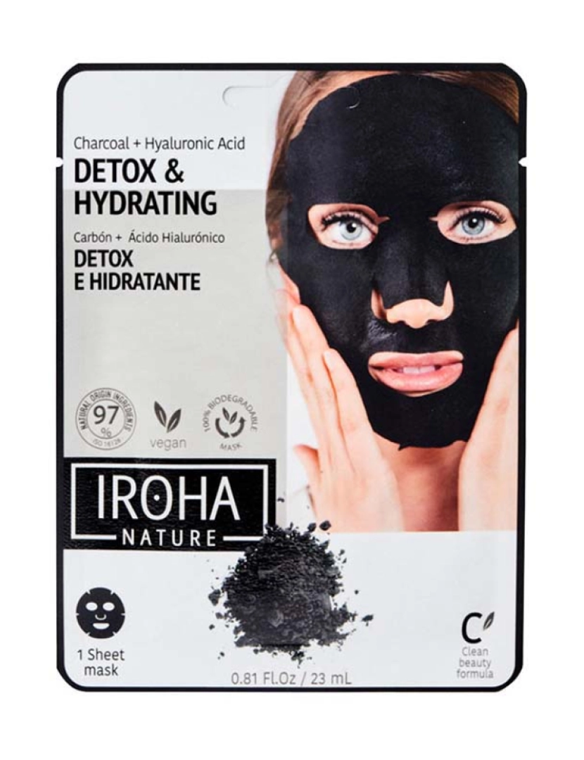 Iroha - Detox Charcoal Black Tissue Máscara Facial 1Use