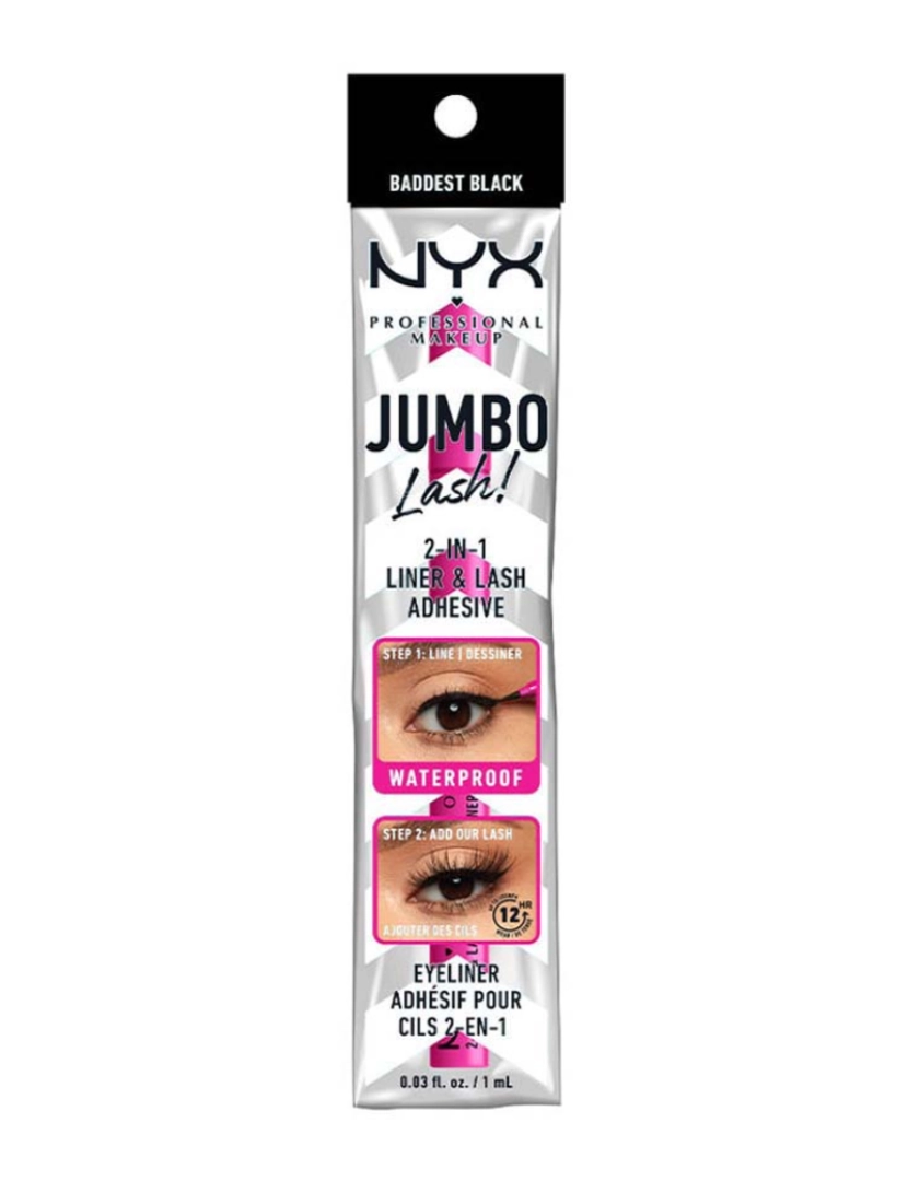 NYX - Jumbo 2In1 Eyeliner And False Eyelash Adhesive #Black
