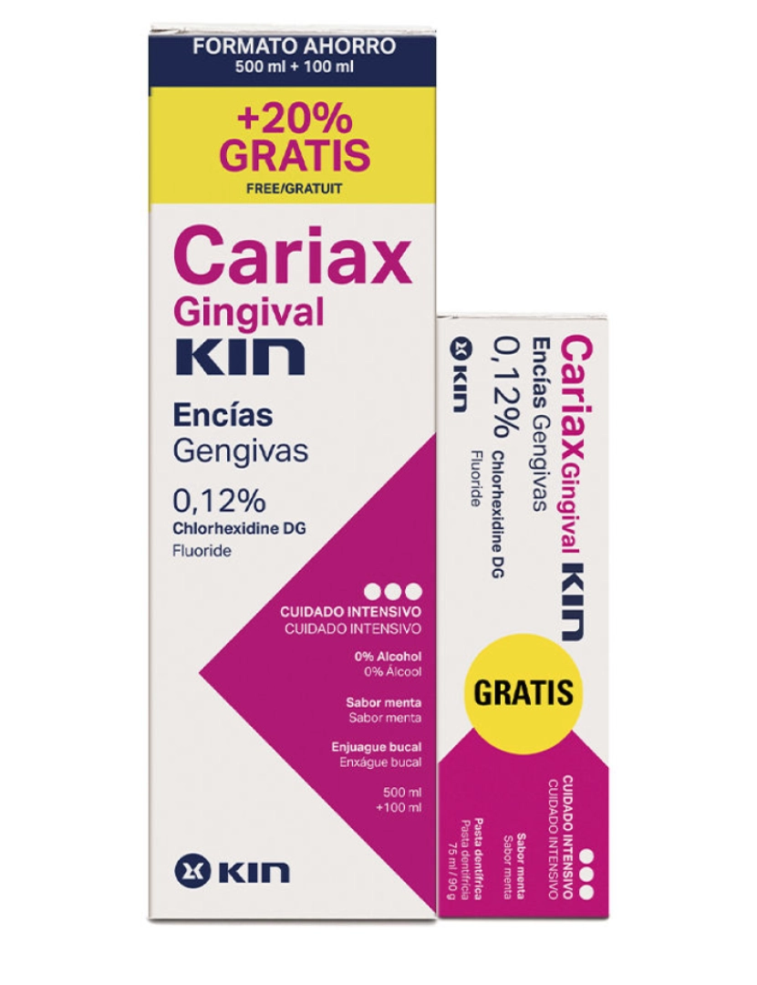 Kin - Colutório Cariax Gengival 500 Ml + Kin 100 ml