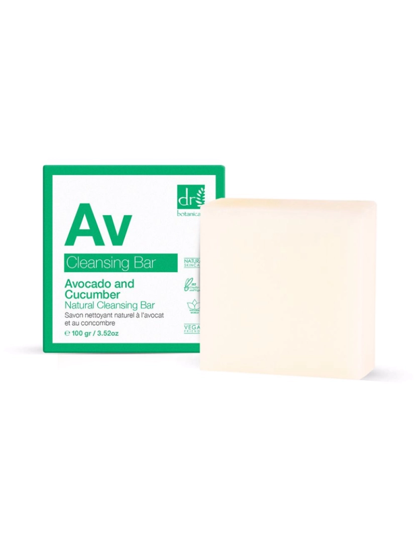 imagem de Avocado & Cucumber Natural Cleansing Bar Dr. Botanicals 1 pz1
