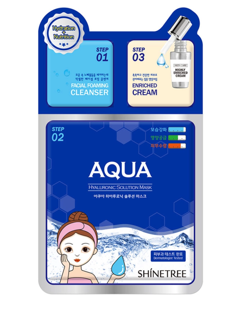 Shinetree - Aqua Hyaluronic Solution Mask 3 Steps Shinetree 28 ml