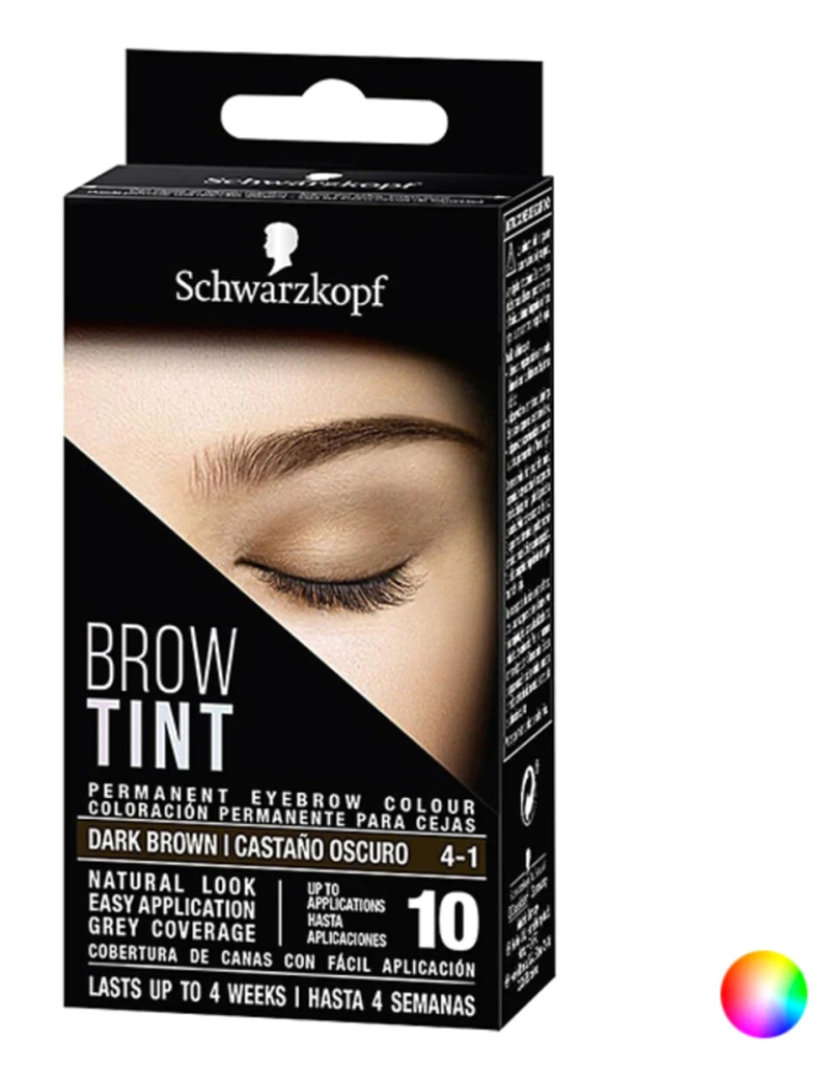 Schwarzkopf Mass Market - Brow Tint Tinte Cejas #4-1-castaño Oscuro 10 aplicaciones