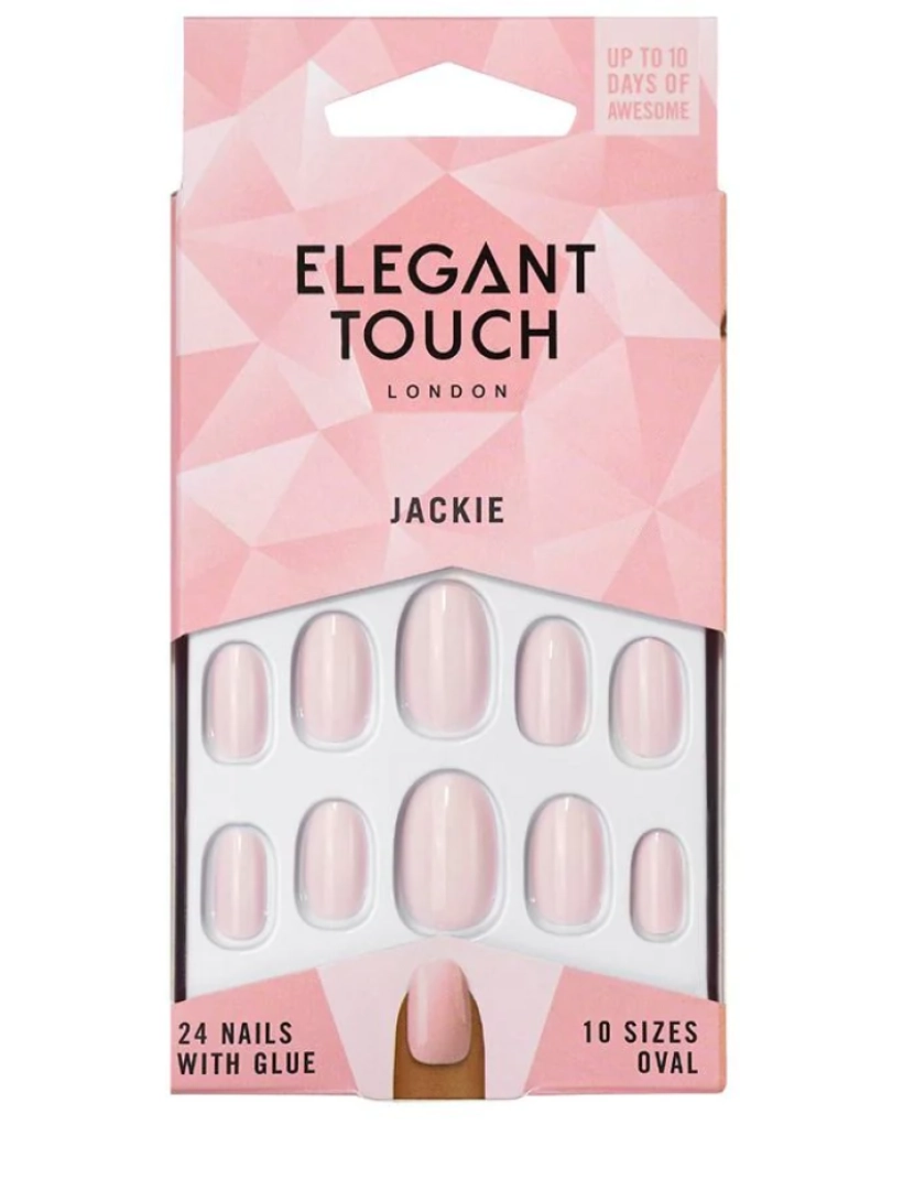 Elegant Touch - Polished Colour Nails With Glue Oval #jackie