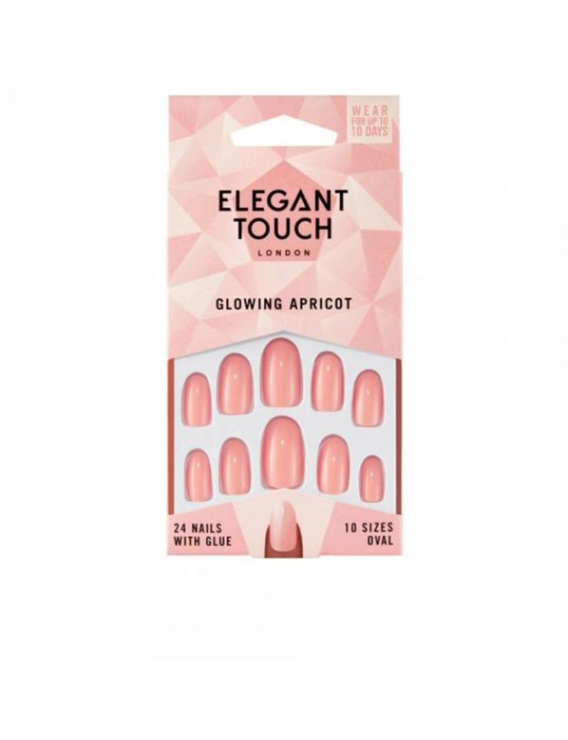 Elegant Touch - Unhas falsas Polished Colour 24 Nails With Glue Oval #Glowing Apricot