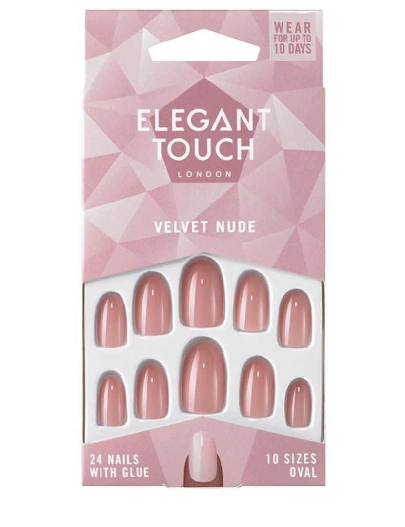 Elegant Touch - Polished Colour Nails With Glue Oval #velvet Nude Elegant Touch