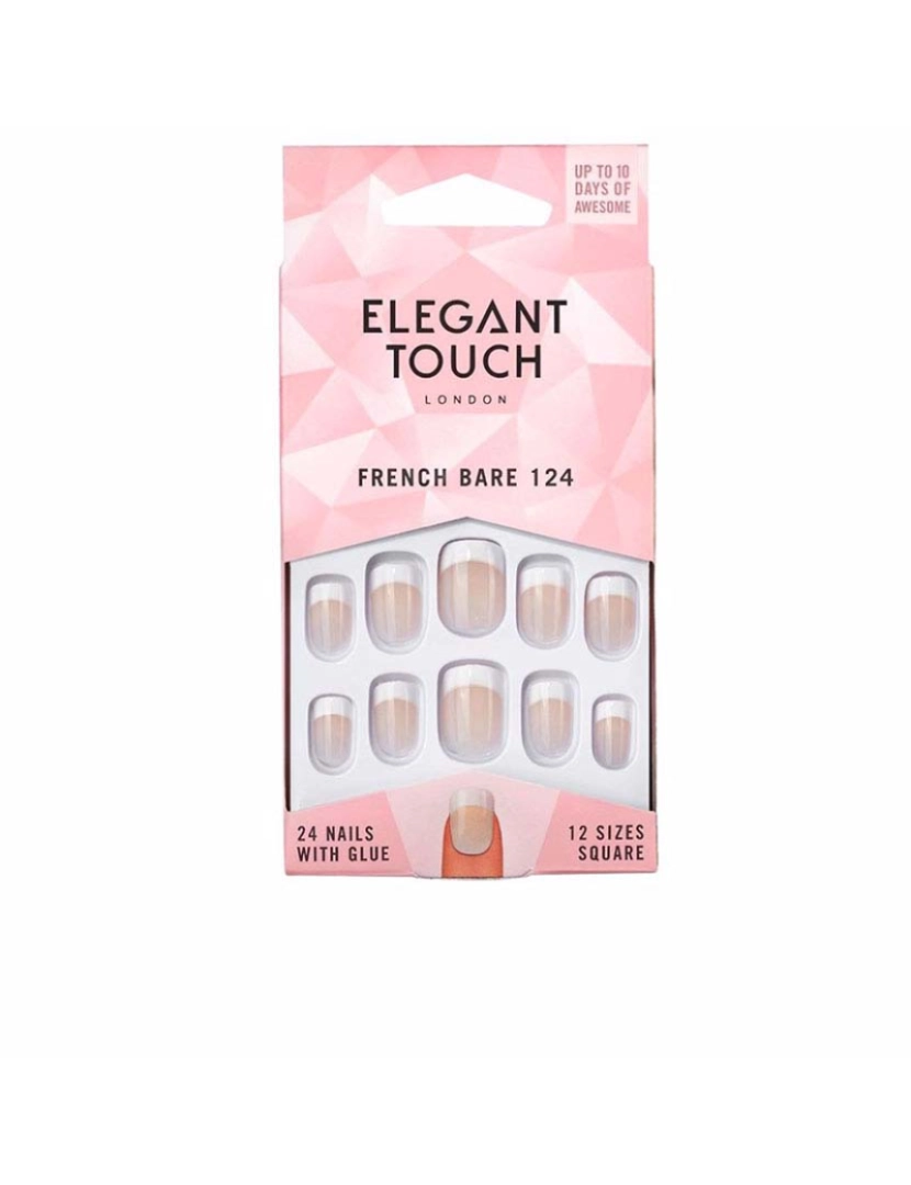 Elegant Touch - French Bare Nails With Glue Square #124-S 24 U