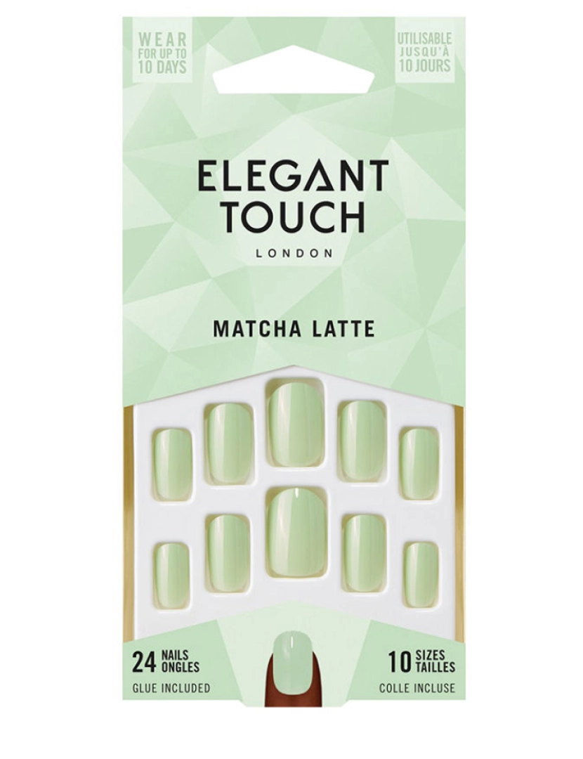 Elegant Touch - Core Colour Nails With Glue Almond #matcha Latte Elegant Touch