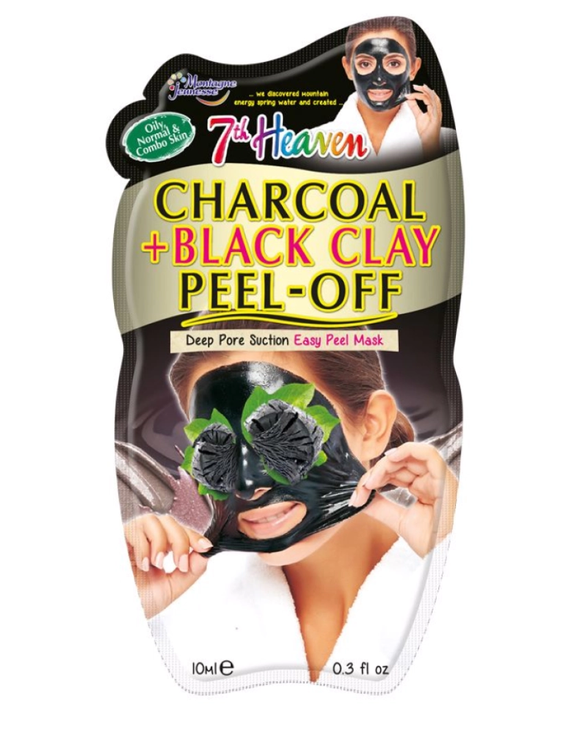 imagem de Peel-off  Charcoal + Black Clay Mask 7th Heaven 10 ml1